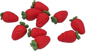 SXFSE Dollhouse Decoration Accessories, 10Pcs 1:12 Dollhouse Miniature Fruit Strawberry Kitchen Dining Model Play Toy