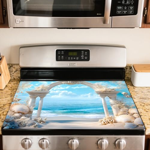 Image of Nuxovilar Stove Top Cover Cooktop Protector 20x28in Polyester Glass