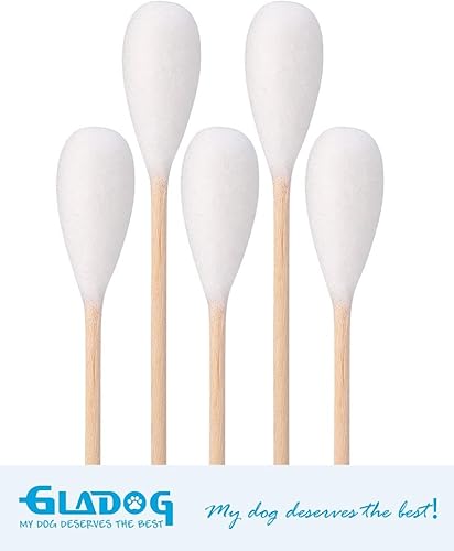 Miniatura 3 de GLADOG Capullos de algodón profesionales grandes de 6 pulgadas para perros, especialmente diseñados con mango de madera, grandes medios seguros