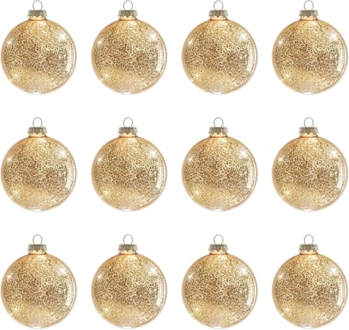Gold Mercury Glass Ball Christmas Ornaments Set of...