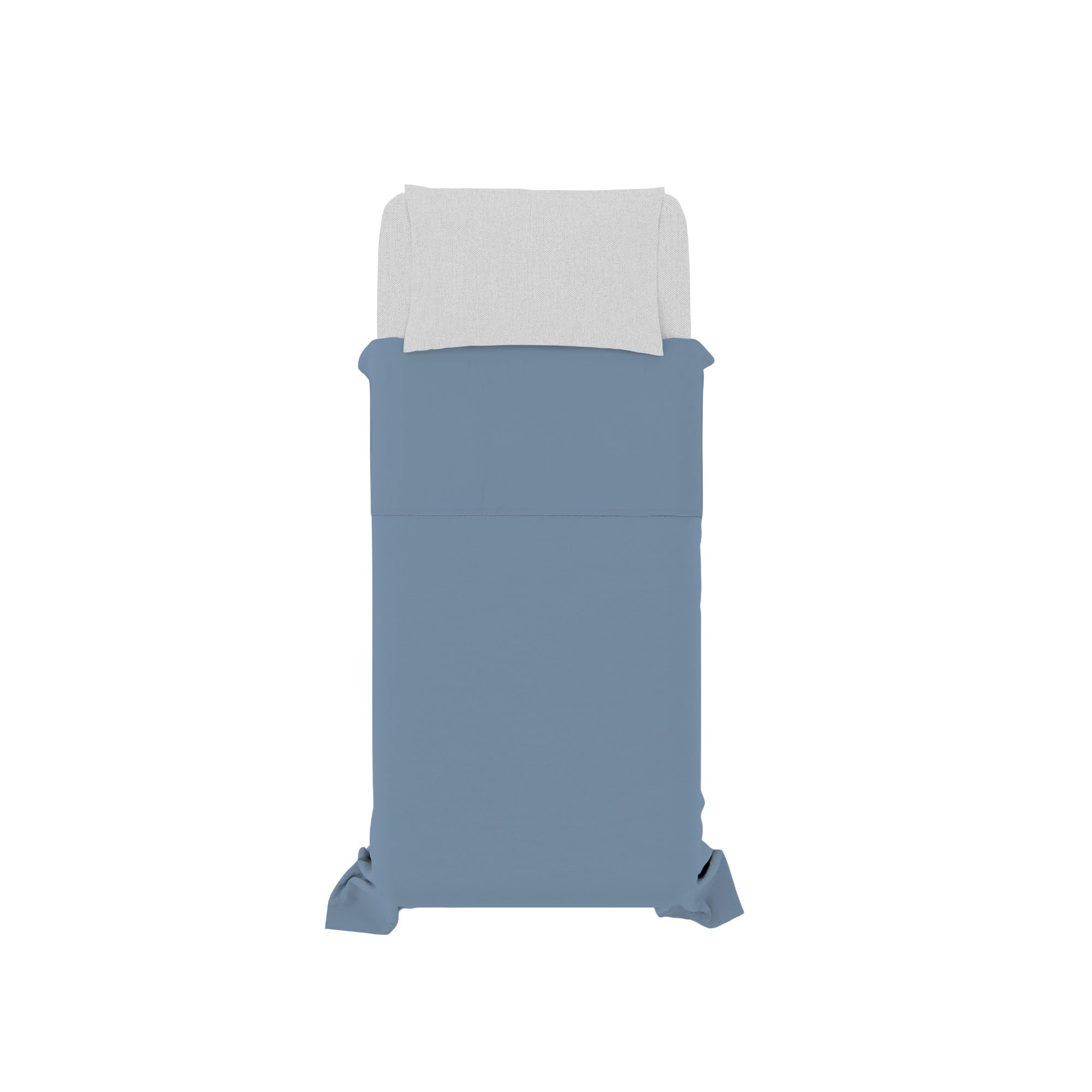 Trend Chic Bedding Set, 100% Cotton, Made in Italy, Single, Light Blue, Sky Blue - Image 2