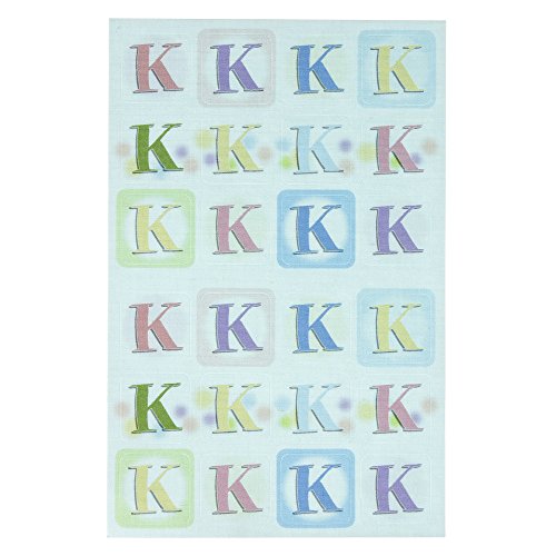 ゆにねーむ 洗濯 タグ に貼る シール イニシャルK 24ピース×1シート UN-226