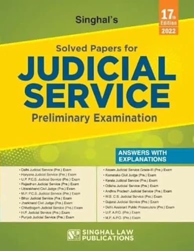 Solved Papers for Judicial Service Preliminary Examination - 17th Edition, 2022