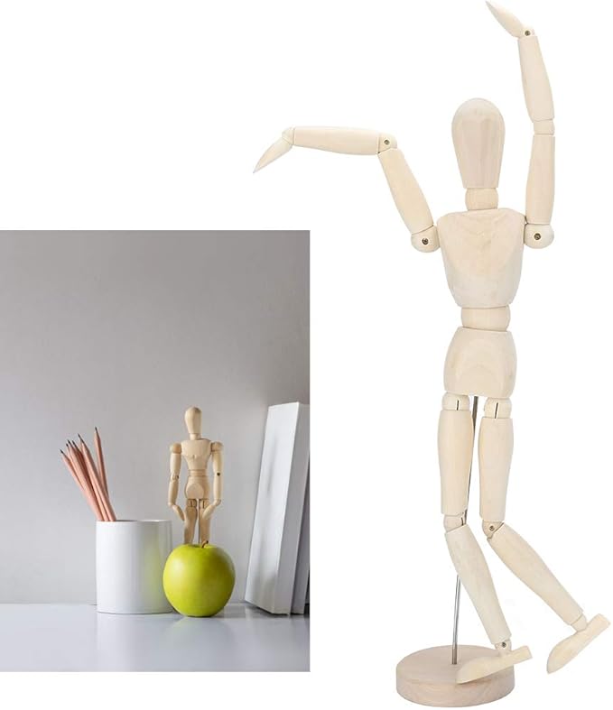 Maniquí de Madera Articulado para Dibujo, 43 cm miniatura 9