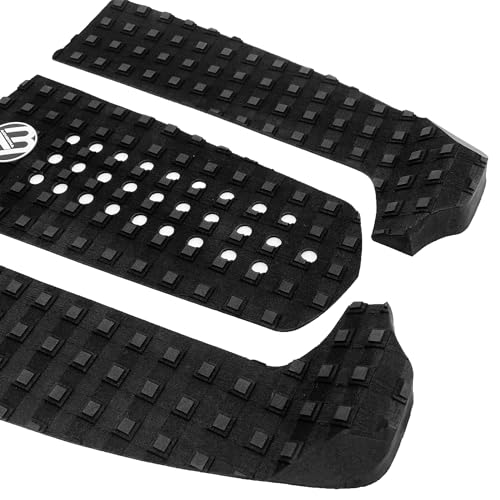 3 Piece Gray Stomp Pad Surfboard EVA Traction Pad with 3M Adhesive Professional Tail Pad/Applies All Boards - Surfboards, Shortboards, Longboards, Skimboards/Multiple Color Choices