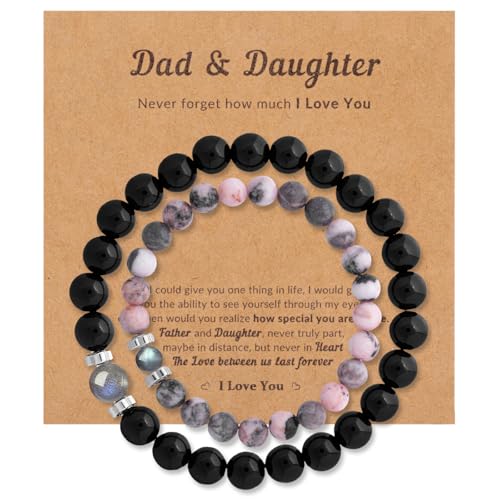DUQGUHO Mommy and Me Bracelets Mothers Day Gifts for Mom from Daughter Son Matching Mother and Daughter Jewelry Mother Daughter Gift Back to School Bracelet 6/8 mm Mom Birthday Gifts