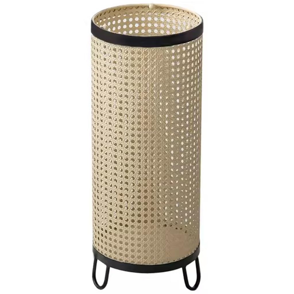 Porte-parapluie cylindrique Slish en fer forgé noir, panier décoratif pour cannes et clubs