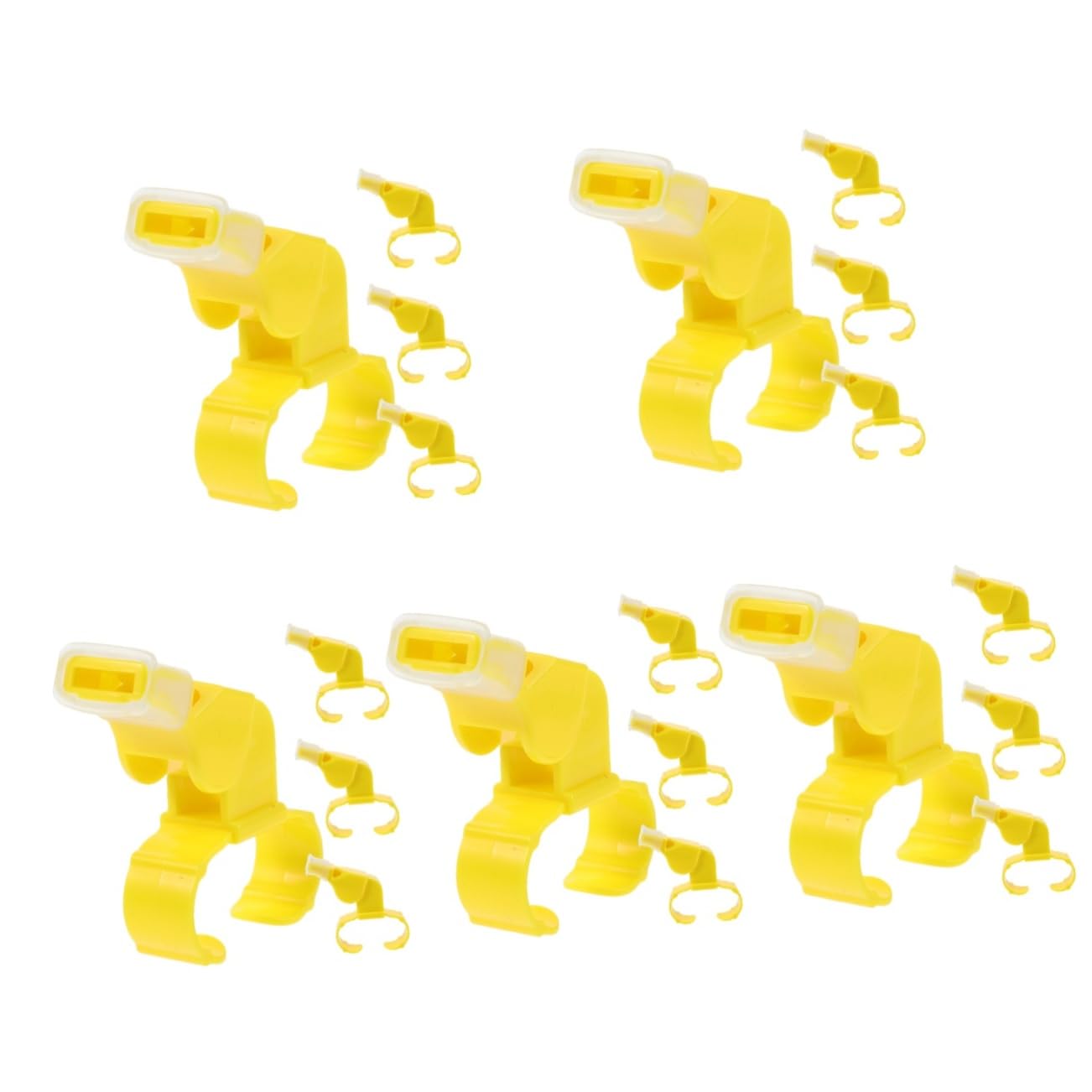 Sosoport 5sets Emergency Whistle with Ring Lightweight Sports Whistle for Hiking Camping Training 4pcs*5