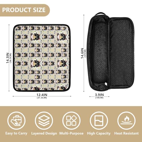 Bolsa de viaje para herramientas de cabello con tapete resistente al calor, estuche doble capa para rizadora, plancha, secador y organizador de accesorios miniatura 4