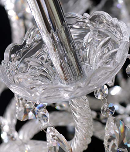 Clear 15 Lights K9 Crystal Chandelier Modern Luxurious Light Candle Pendant Lamp Ceiling Living Room Lighting For Dining Living Room Bedroom Hallway Entry 32X35 Inch Gifts（Color Clear #TOP7