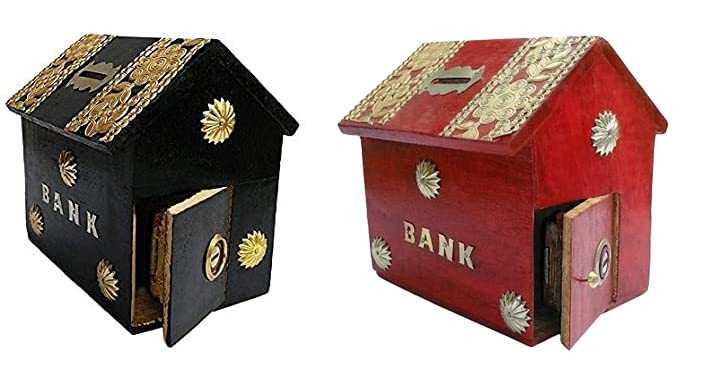 Wooden Set of 2 Hut Shape Bank/Money Box (B0BCM2PCYV) Amazon Price History, Amazon Price Tracker