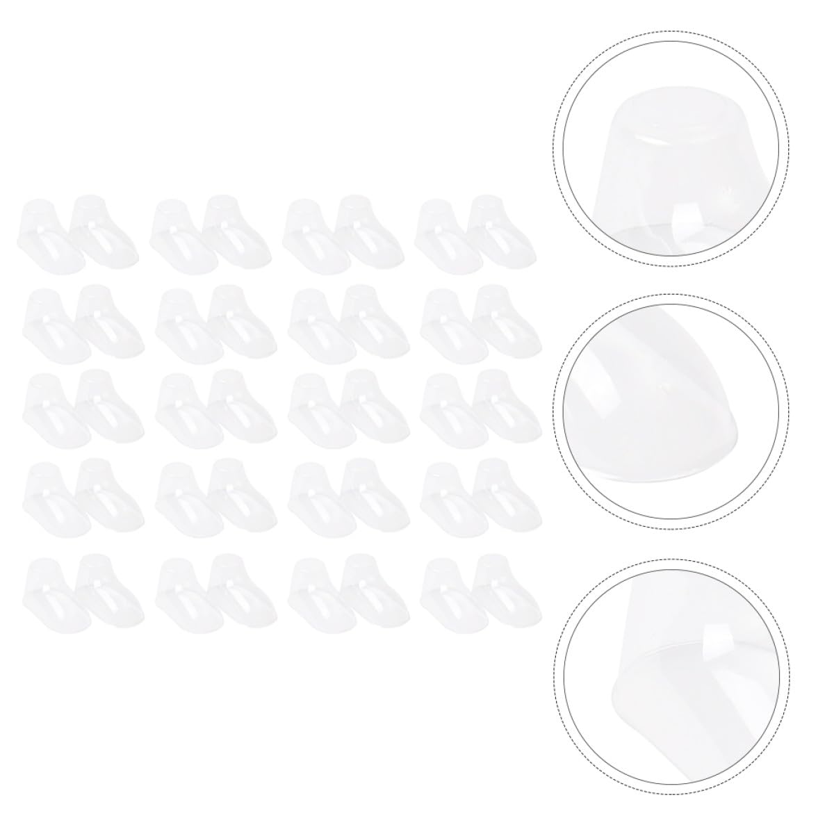 BESTYASH Transparente Babyfuß Modelle 100 Stück Kunststoff Schuh Präsentationsständer für Kleinkindschuhe Formstabiler Sockehalter für Babysocken und Schuhpflege