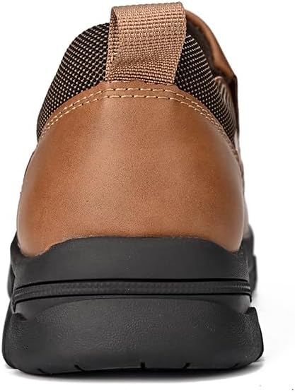 Mens Leather Slip On Hiking Outdoor Waterproof Causal Loafers Work Walking Shoes - Image 6