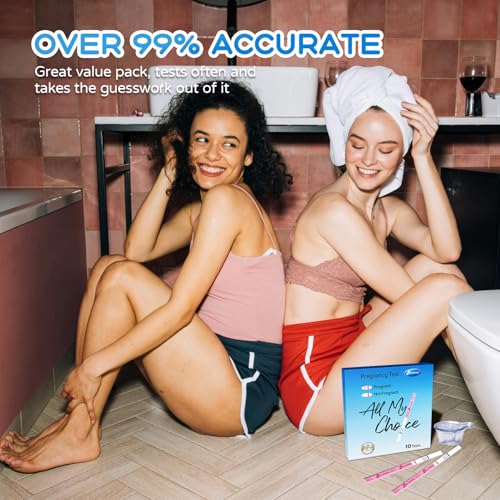 HEAL-CHECK 10 Count Pregnancy Tests with Cups, Bulk Pregnancy Test Strips for Detection at Home, Over 99% Accuracy, Individually Wrapped Fertility Tests, Extra-Wide 5mm HCG Tests, Pruebas De Embarazo