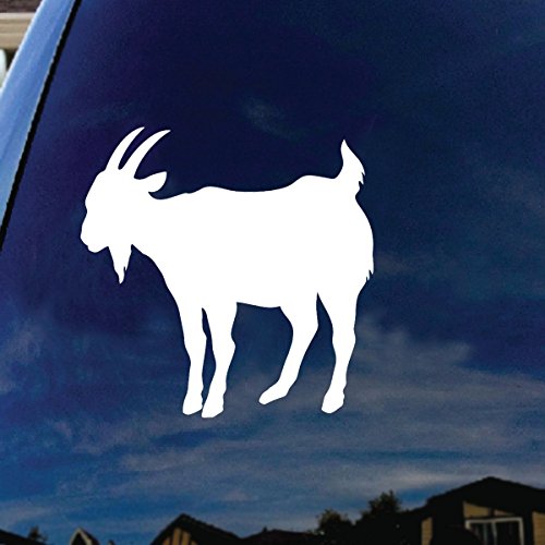 SoCoolDesign Goat Car Window Vinyl Decal Sticker 4 Wide (White) SoCoolDesign Goat Car Window Vinyl Decal Sticker 4" Wide (White)
