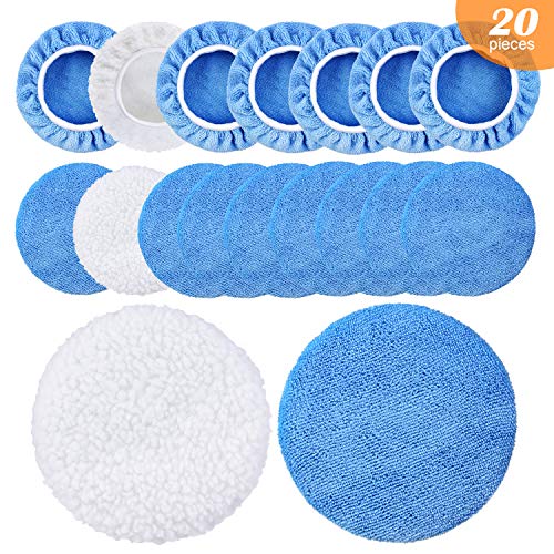 srinea Car Polisher Pad Bonnet Set 20 Packs (5 & 6 Inches), Including