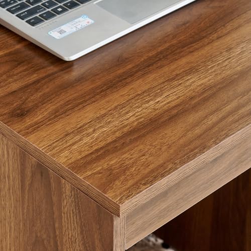 Image of Home Centre | Addison Compact Study Desk with Hutch | Engineered Wood | Brown | 1 Year Warranty