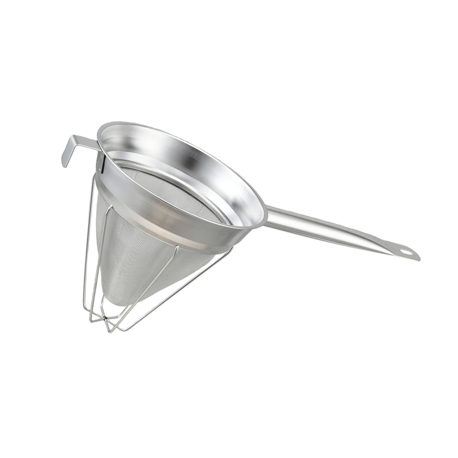 Tsophreniq Stainless Steel Fine Meshes Conical Strainer Reinforced Bouillon Sieve with Handle for Tea Coffee and Soup Filtering Food Strainer