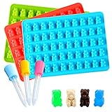  SerDa-Run Molde de silicona con forma de ositos de gominola y forma de gota, para caramelos, dulces, fondant