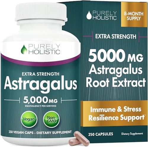 Astragalus Root | 8 Month Supply | Immune & Energy Support | 20:1 Astragalus Extract with 70% Polysaccharides | High-Concentration Adaptogen Support for Vitality | Vegan & Non-GMO | 250 Capsules