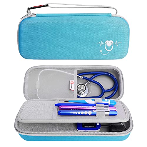 Image of Stethoscope Carrying Case, Hard Stethoscope Case Compatible for 3M Littmann Classic III, Cardiology IV Diagnostic, MDF Acoustica Stethoscopes and Other Nurse Accessories (Turquoise)