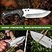 Bushcraft Knife Full Tang, Fixed Blade Hunting Knife with Sheath, 6.5’’ Thicken Carbon Steel, 4.5’’ Ergonomic Wood Handle, Heavy Duty Bush Knife for Camping, Hiking, Survival, Outdoor