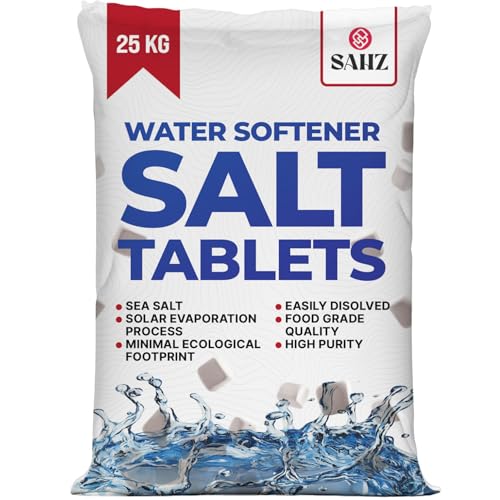 Water Softener Salt Tablets 25kg – High Purity Salt for Water Softeners – Easy to Use & Compatible with All Machines – Water Softener Tablets Helps Reduce Lime scale & Protect Appliance Performance.