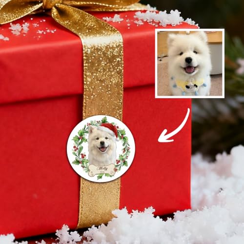 Image of Personalized Christmas Stickers with Pet Photo