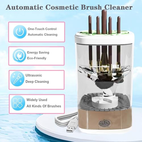 Beauty Swirl Cosmetic Brush Cleaner, Electric Makeup Brush Cleaner Machine, Automatic Makeup Brush Cleaner for All Types of Makeup Sponges and Brushes - Image 3