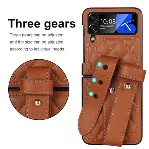 Étui en cuir de luxe avec dragonne chic pour Samsung Galaxy Z Flip 5 4 3 - 2