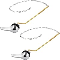 Vista 15 de iFealClear Juego de 2 manijas de inodoro, palanca universal para tanque de montaje frontal, latón macizo, níquel cepillado