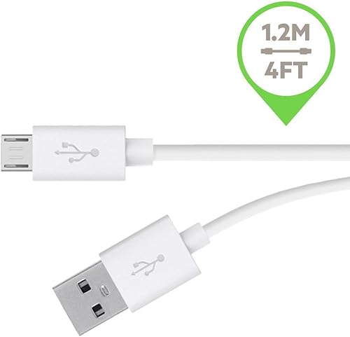 Miniatura 2 de Cable de carga micro USB de repuesto largo 10 pies para Xbox One y Playstation PS4 inalámbrico blanco