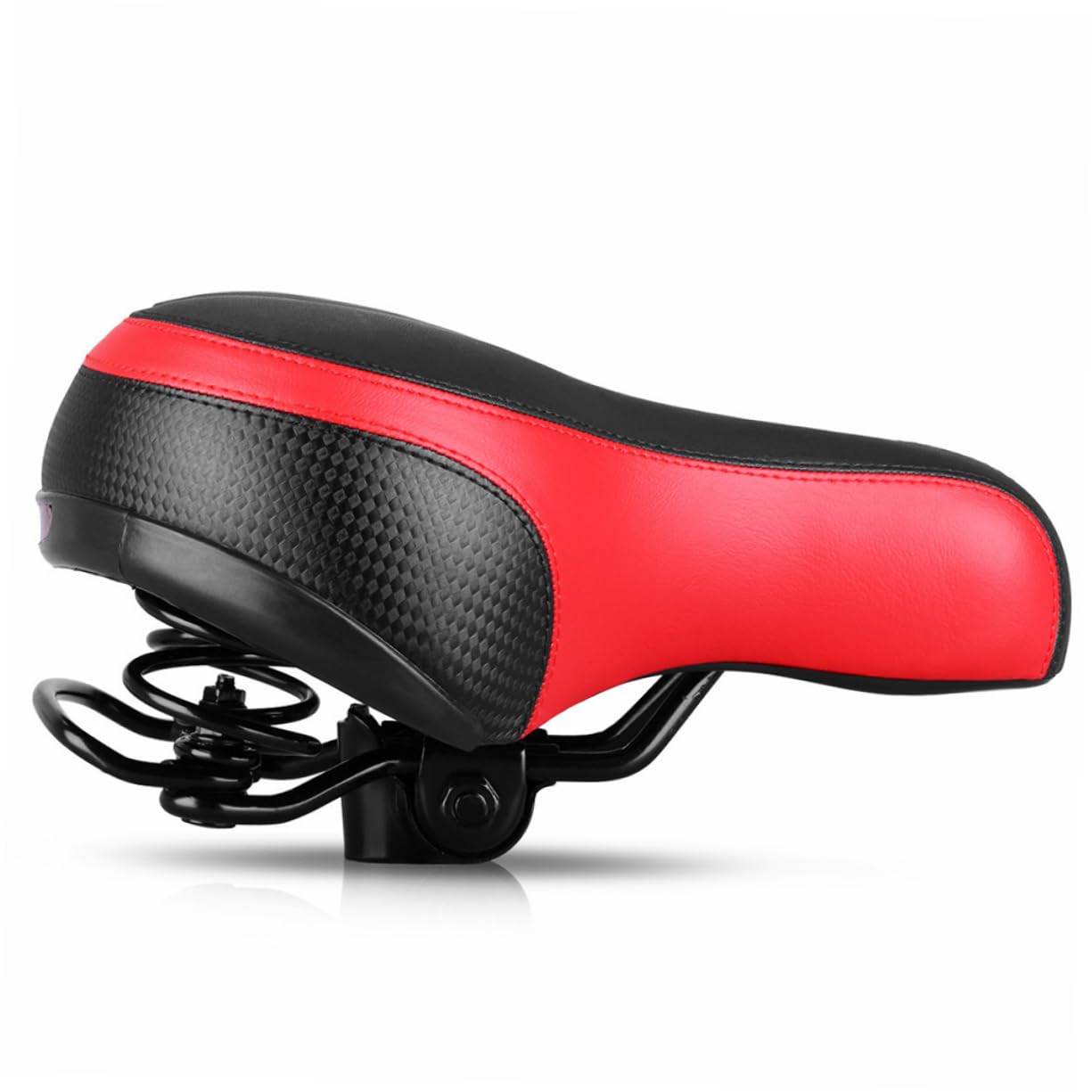 Selle de Vélo Large Noire en Cuir PU avec Ressorts, 2 Pièces