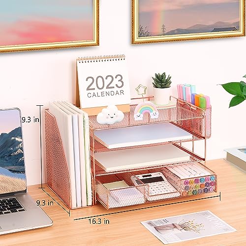 image for OPNICE Desk Organizers and Accessories, Desk Organizer with Drawer, 4-