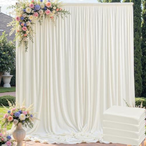 Rideau de toile de fond ivoire pour mariage et fête de famille