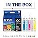 EPSON 99 Claria Hi-Definition Ink Standard Capacity 5 Color Cartridge Combo Pack (T099920-S) Works with Artisan-700, 710, 725, 730, 800, 810, 835, 837