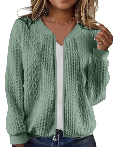 Image of WROLEM Zip Up Sweatshirts for Women Casual Outfits Cardigan Outerwear Trendy Winter Jackets Coat