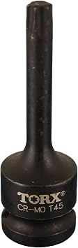 TEMO T45 3" Torx Star 6 Point Black Impact Bit Socket 1/2" Square Drive