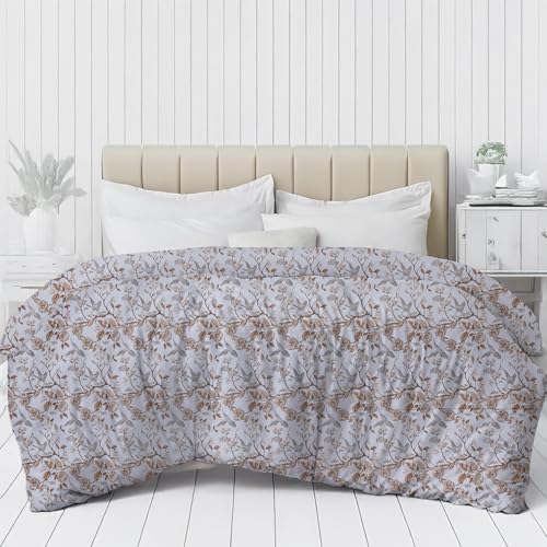 Image of LINENWALAS Premium Printed 100% Cotton Duvet Cover for Double Bed | Double Size Comforter Cover |Rajai Cover | Quilt Cover with Zipper Closure 90 x 100 Inches (Whispering Wings, Double Size)