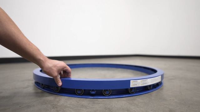 Image of Vestil CA-36-4 Steel Manual Carousel 36 In. Diameter 4000 Lb. Capacity Blue
