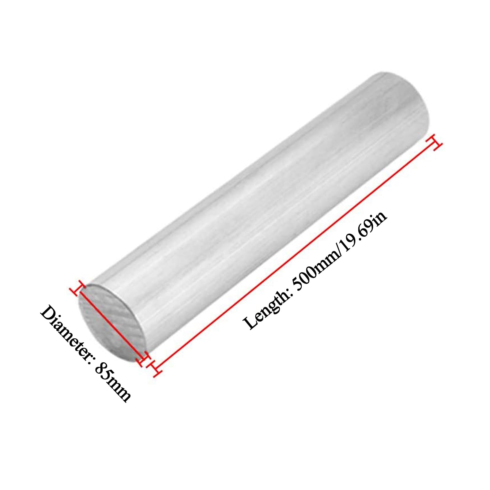 WSYCWG 6061 Aluminum Alloy Round Rod Solid Extruded Rod Length 500Mm Perfect for DIY Craft Tool,Diameter 85mm