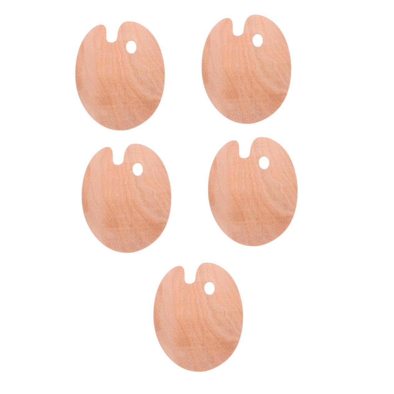 Housoutil 5 Pièces Palette de Peinture Ovale avec Trou pour Pouce Surface Lisse Antidérapante Palette Ergonomique pour Artistes