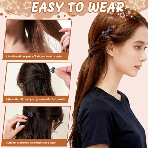 Mini pinces à cheveux fleur antidérapantes lot de 2 - 3