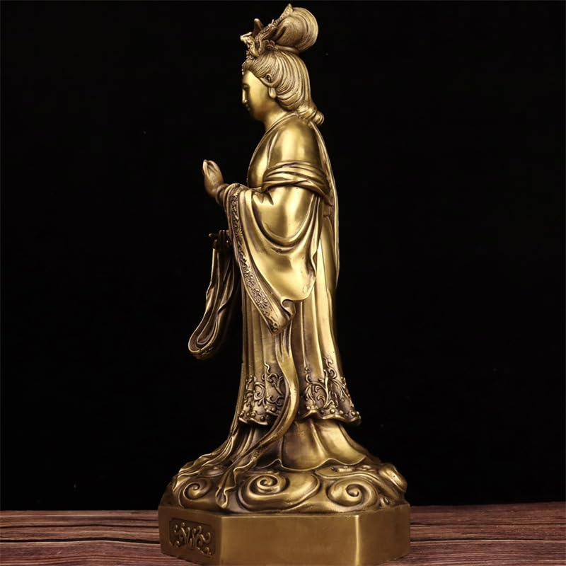 Posąg Buddy do wnętrz Feng Shui Rzeźba bogactwa Dom Mosiądz Kult Posąg Buddy Pokój Salon Kącik Zen Dekoracja Medytująca Statua Buddy Rzeźba (M)