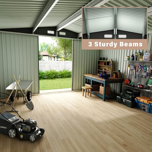 Outdoor Metal Sheds 6x8, Outdoor Storage Shed Metal Garden Tool Shed for Backyard, Utility Sheds Buildings with Air Vent