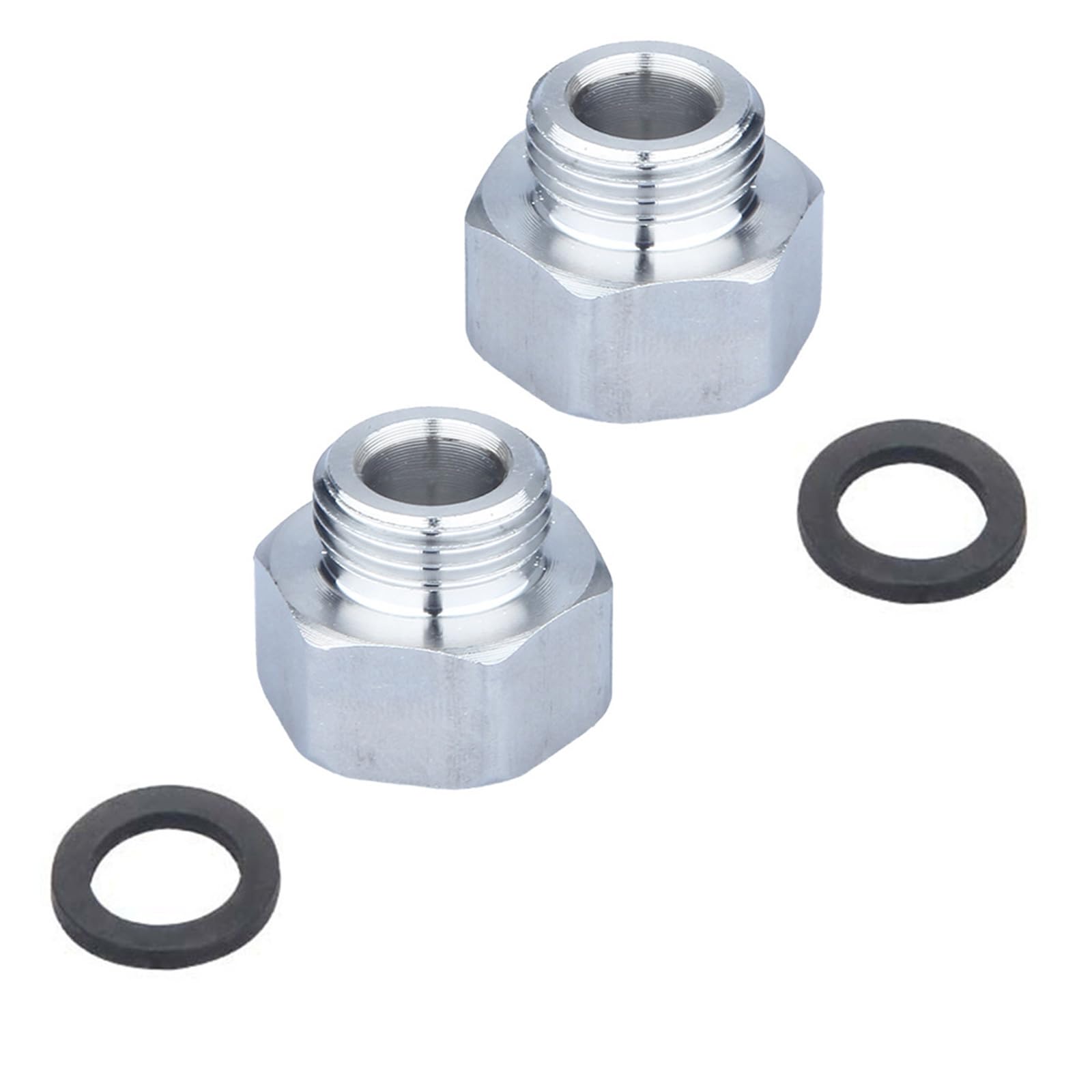 Bbajszx Women's Multicolor 2Pcs Sturdy Stainless Steel Compression Fitting Adapters Leak Proof Thread Reducer For Kitchen Bathroom Plumbing To Male Pipe Connectors