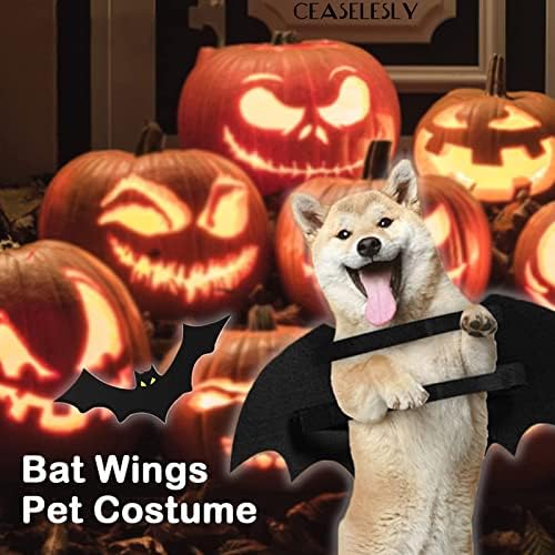 CEASELESLY dog wings,Dog Bat Costume,Halloween Pet Costume,Pet Black Bats Wings Costume,Halloween Costume dog Accessories,Party Dress Up Funny Cool Apparel,for Medium Large Dogs,Cosplay