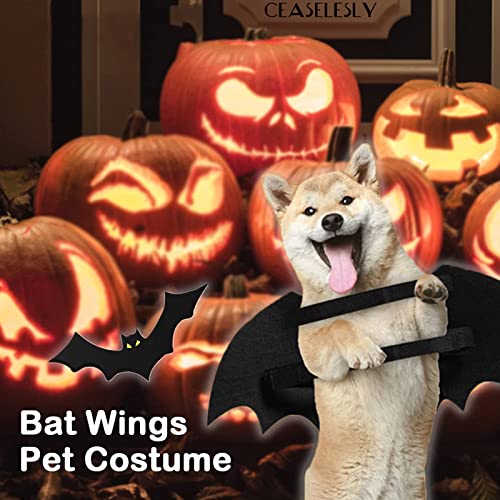 CEASELESLY Alas de Perro, Disfraz de Dog de murciélago de Halloween,Perro de Carnaval,Disfraces de Halloween para Mascotas para Perros medianos Grandes decoración de Cosplay