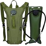 INNOLITES Hydration Pack with 3L Bladder Water Bag Camel Backpack for Hiking, Running, Cycling, Climbing, Camping, Biking Fits Men and Women. (Army Green)