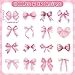 BeYumi Pink Bows Sticker Roll - 1000Pcs Coquette Pink Bows Stickers in 2 Rolls Waterproof Vinyl Girly Aesthetic Decal for Gift Laptop Bottle Scrapbooking Luggage Computer Envelope Decor for Kids